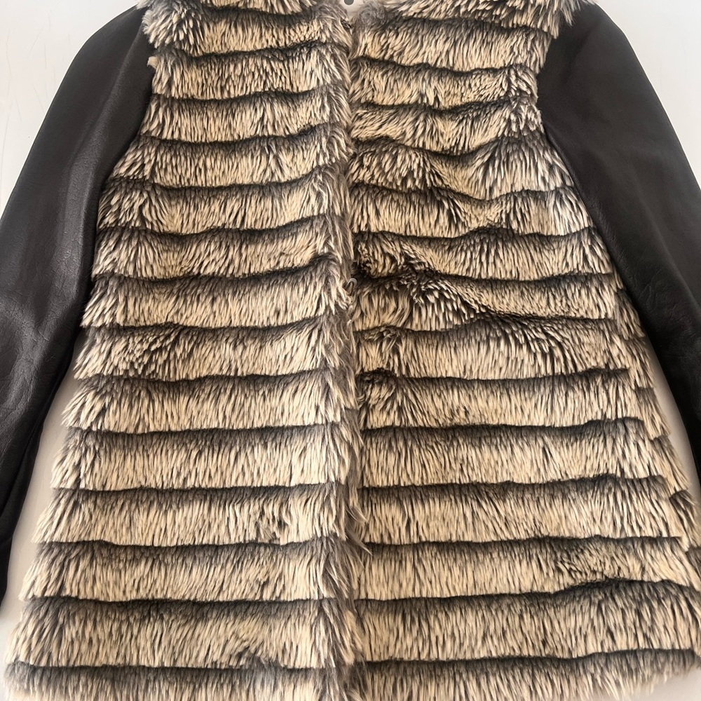 Faux fur light jacket, girls 12.